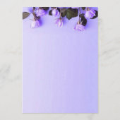 Elegant Violets Paars Floral Bridal Brunch Menu (Achterkant)