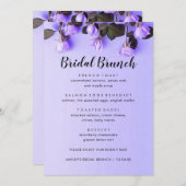 Elegant Violets Paars Floral Bridal Brunch Menu (Voorkant / Achterkant)