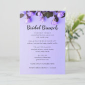 Elegant Violets Paars Floral Bridal Brunch Menu (Staand voorkant)