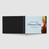 Elegant Violin Blue en Black Retirement Party Gastenboek (Volledig)