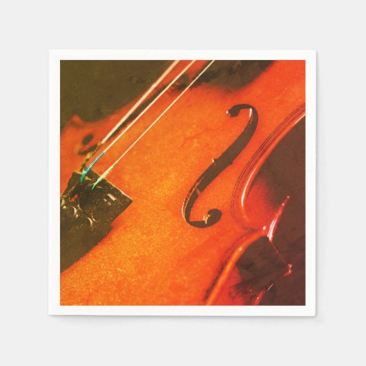 Elegant Violin Instrument Music Paper Napkin Servet (Voorkant)