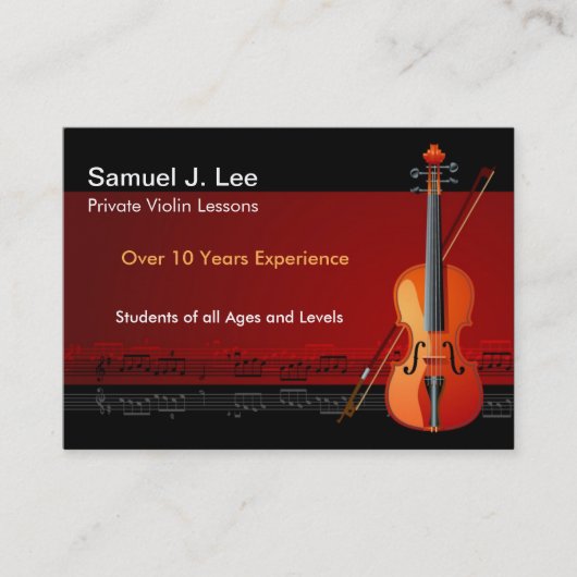 Elegant Violin Lessons Visitekaartje (Voorkant)