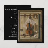 Elegant  Violin Music Overweging Uitnodigingen (Voorkant / Achterkant)