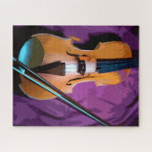 Elegant Violin op Paarse zijde, voor muziekovers Legpuzzel (Horizontaal)