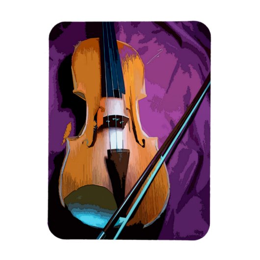 Elegant Violin Paarse Zijderfoto Magnet Magneet (Verticaal)