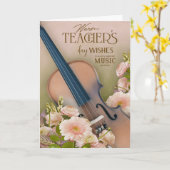 Elegant violin Teacher’s Day Floral Kaart (Gele Bloem)