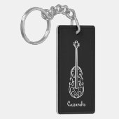 Elegant viool ontwerp leuk stijlvol sleutelhanger (Voorkant Links)