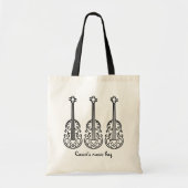 Elegant vioolpatroon tote bag (Voorkant)