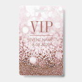 Elegant VIP Access Event Roos Pink Glitter Badge (Achterkant)