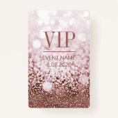 Elegant VIP Access Event Roos Roze Glitter Drivers Badge (Achterkant)