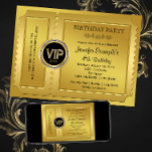 Elegant VIP Golden Ticket Verjaardagsfeest Kaart<br><div class="desc">Mooie gouden ticket party uitnodiging. U kunt deze elegante VIP gouden ticket verjaardagsfeestje en event ticket uitnodiging gemakkelijk aanpassen door uw gegevens toe te voegen in de lettertypestijl en -kleur,  bewoordingen en lay-out van uw keuze.</div>