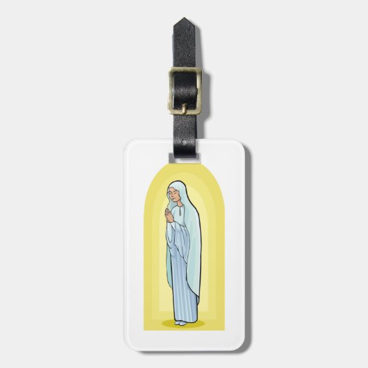 Elegant Virgin Mary Catholic Religious Bagagelabel (Voorkant verticaal)