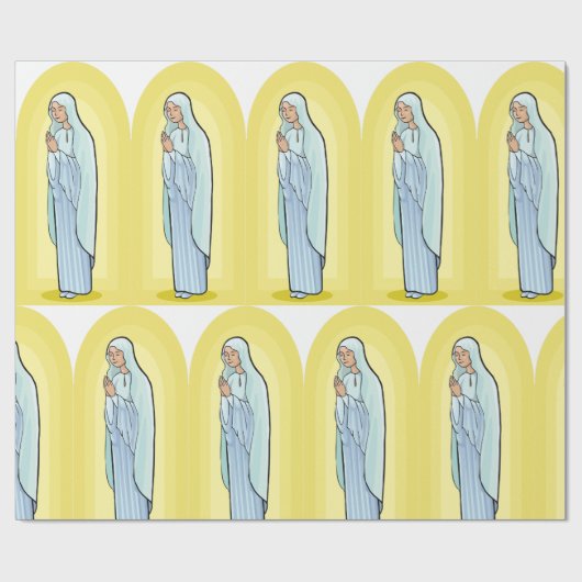 Elegant Virgin Mary Catholic Religious Cadeaupapier (Vlak)
