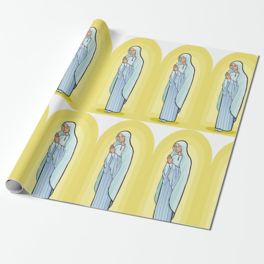 Elegant Virgin Mary Catholic Religious Cadeaupapier (Uitgerold)