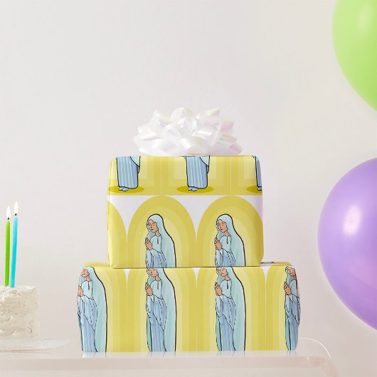 Elegant Virgin Mary Catholic Religious Cadeaupapier