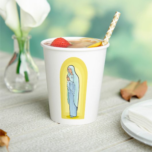 Elegant Virgin Mary Catholic Religious Papieren Bekers