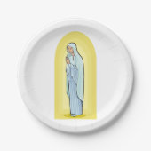 Elegant Virgin Mary Catholic Religious Papieren Bordje (Voorkant)