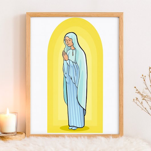Elegant Virgin Mary Catholic Religious Poster
