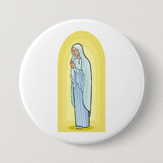 Elegant Virgin Mary Catholic Religious Ronde Button 7,6 Cm (Voorkant)