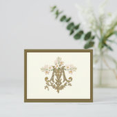 Elegant Virgin Mary Gold Marian Cross Lilies Kaart (Staand voorkant)