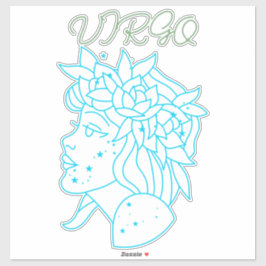 Elegant Virgo Zodiac Sign T-Shirt Astrology Gift  Sticker