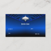 Elegant Visitekaartje Art Deco Blauw Zilver Plaque (Achterkant)