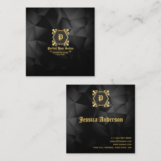 Elegant Visitekaartje Beauty Salon Luxury Gold (Voorkant / Achterkant)