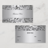 Elegant Visitekaartje Bloemen Zilveren Plaque (Voorkant / Achterkant)