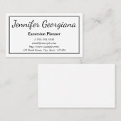 Elegant Visitekaartje en Basic Excursion Planner (Voorkant / Achterkant)