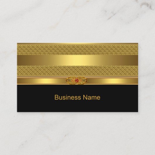 Elegant Visitekaartje Gold Deco Red Jewel Afbeeldi (Voorkant)