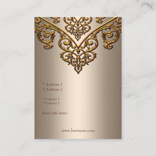 Elegant Visitekaartje Gold op Coffee Overlay (Achterkant)