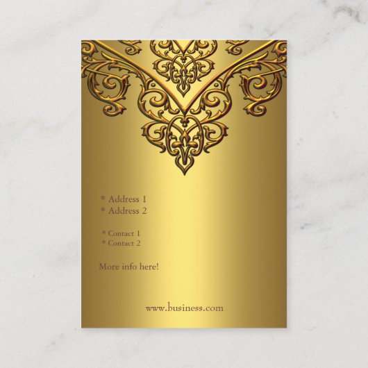 Elegant Visitekaartje Gold op Gold Overlay (Achterkant)