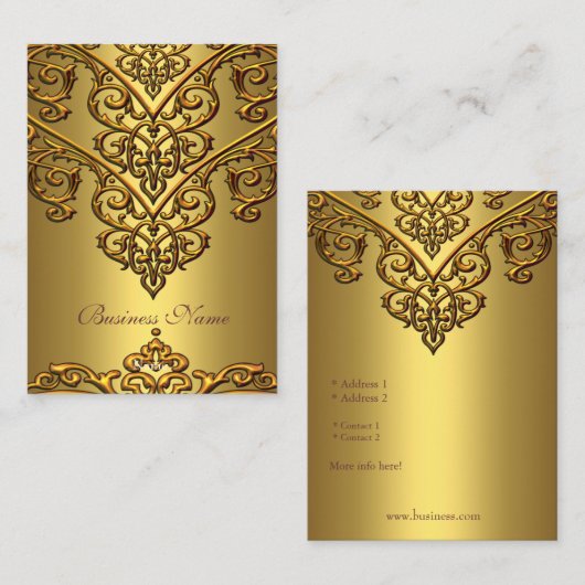 Elegant Visitekaartje Gold op Gold Overlay (Voorkant / Achterkant)