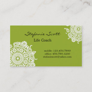 Elegant Visitekaartje in Lime Green en White