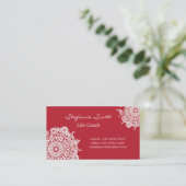 Elegant Visitekaartje in rood en wit (Staand voorkant)