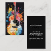 Elegant Visitekaartje met gitaar (Voorkant / Achterkant)