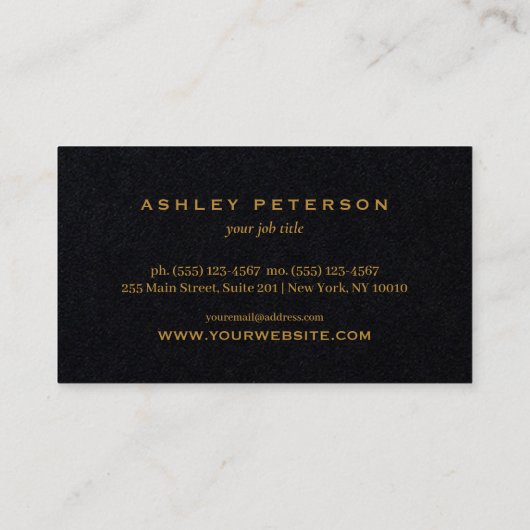 Elegant Visitekaartje met metalen gouden eik (Achterkant)