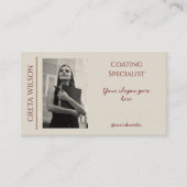 Elegant Visitekaartje met QR-code en foto (Voorkant)
