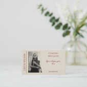Elegant Visitekaartje met QR-code en foto (Staand voorkant)