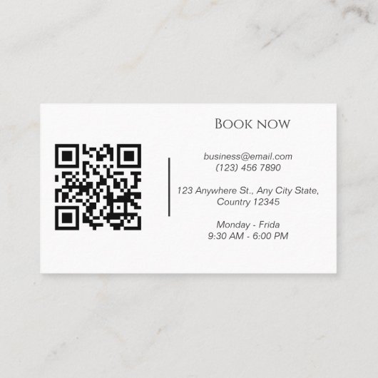 Elegant Visitekaartje met QR-code en foto (Achterkant)