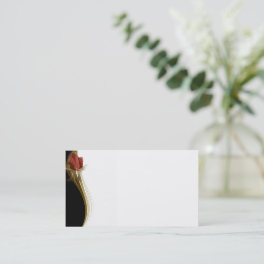 Elegant Visitekaartje met Roos (Staand voorkant)