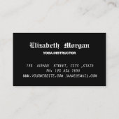 Elegant visitekaartje met zwarte en goudyogha (Achterkant)