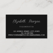 Elegant visitekaartje met zwarte en goudyogha (Achterkant)