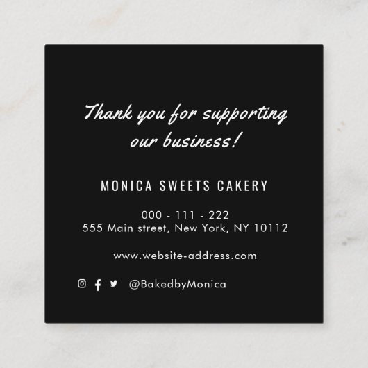 elegant visitekaartje met zwarte gouden hartslag (Achterkant)