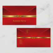 Elegant Visitekaartje rood gouden sieraad (Voorkant / Achterkant)