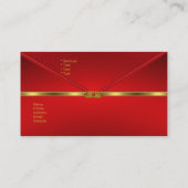 Elegant Visitekaartje rood gouden sieraad (Achterkant)