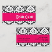 Elegant Visitekaartje Roze Damask (Voorkant / Achterkant)