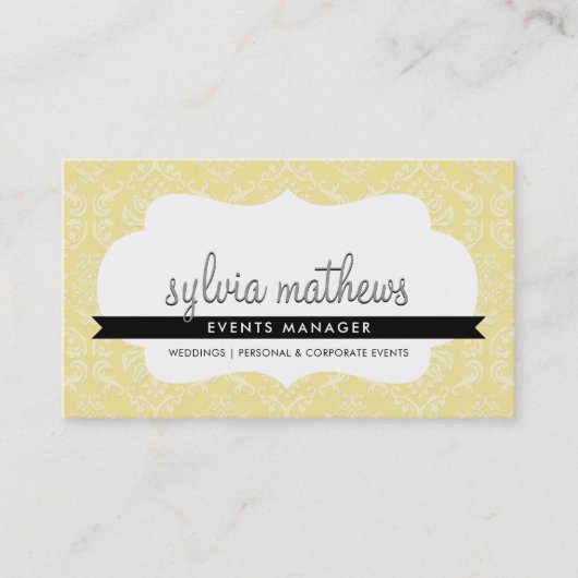 ELEGANT VISITEKAARTJE :: stijlvol damast lijst 2 (Voorkant)