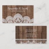 Elegant Visitekaartje van hout en kant (Voorkant / Achterkant)