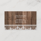Elegant Visitekaartje van hout en kant (Achterkant)